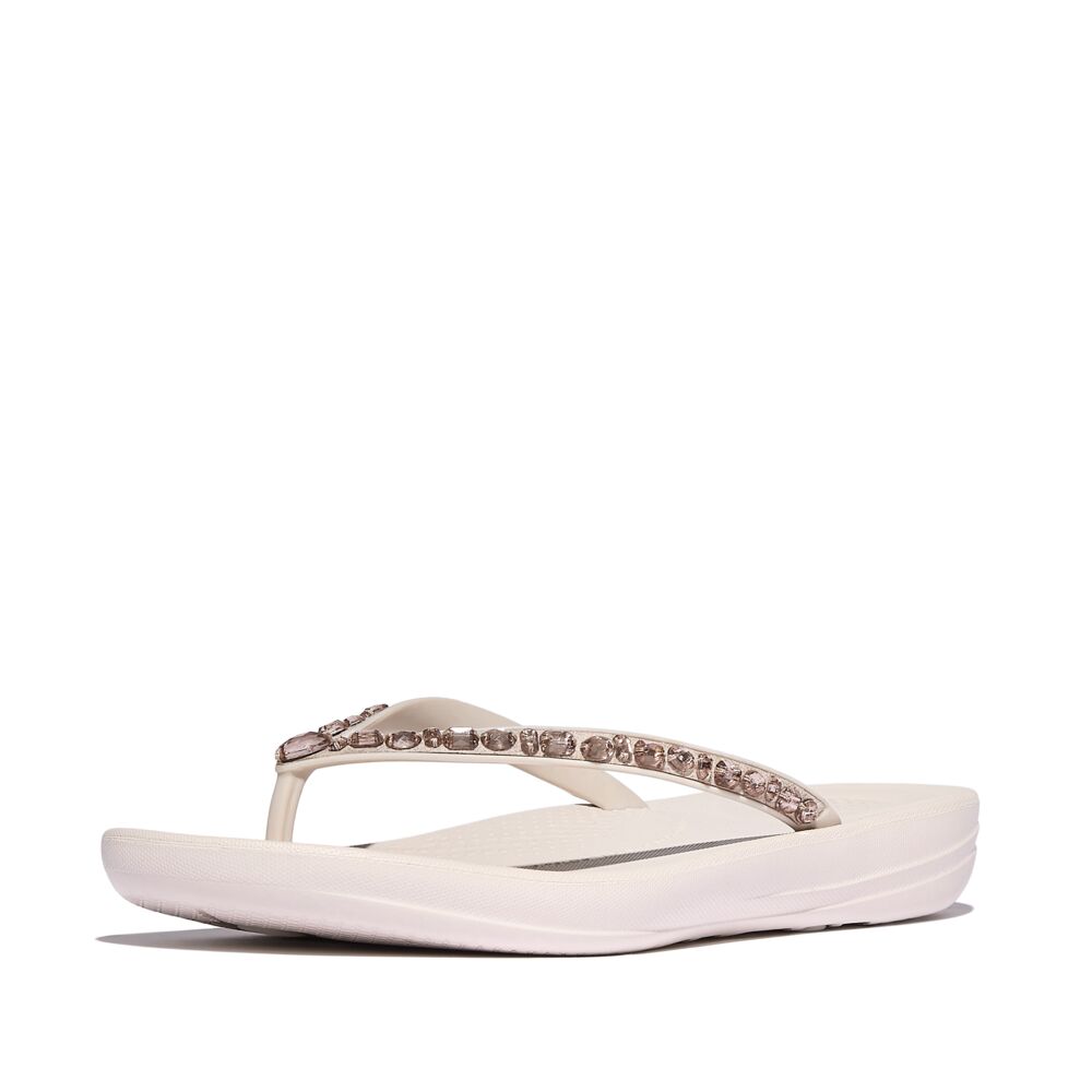 Iqushion Multi-crystal Ergonomic Flip-Flops Nude Rose