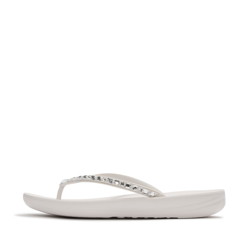 Iqushion Multi crystal Ergonomic Flip-flops Urban White
