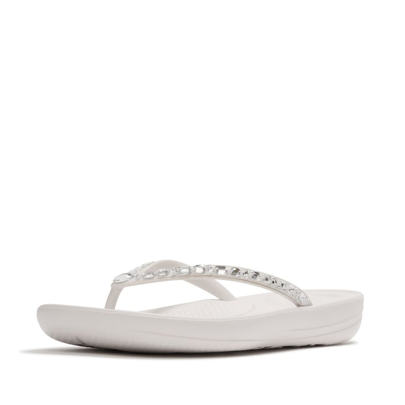 Iqushion Multi crystal Ergonomic Flip-flops Urban White