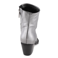 Italian Leather Western Boots Silver