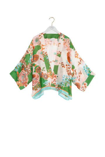 One Hundred Stars Kitsch Bouquet Kimono on hanger