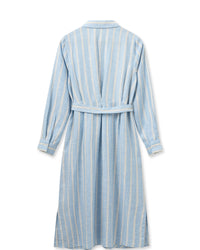 Korina Striped Linen Dress Cashmere Blue