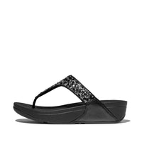 Lulu Crystal mix toe-post All Black