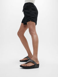 Lulu Crystal mix toe-post All Black