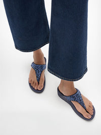 Lulu Crystal mix toe-post Midnight Navy