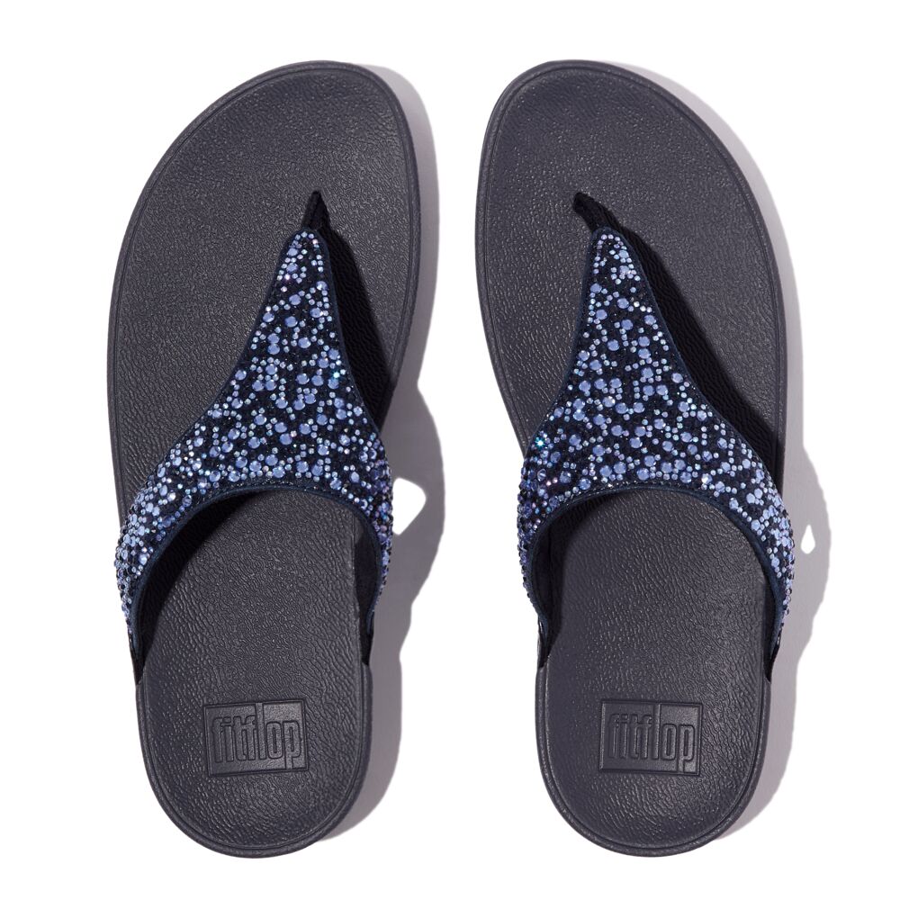 Lulu Crystal mix toe-post Midnight Navy