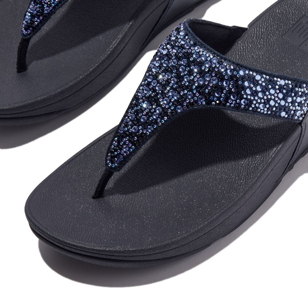 Lulu Crystal mix toe-post Midnight Navy