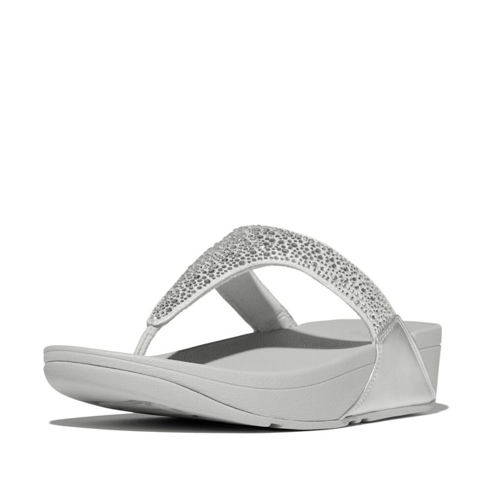 Lulu Crystal mix toe-post Silver