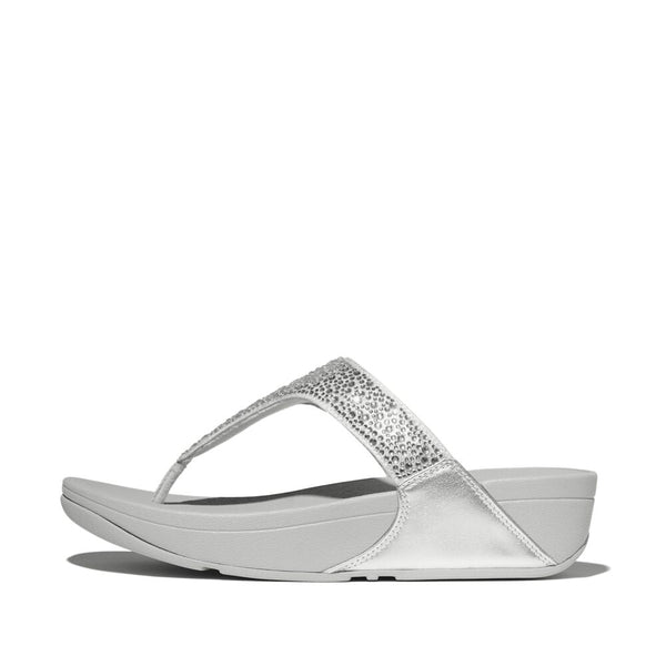 Lulu Crystal mix toe-post Silver