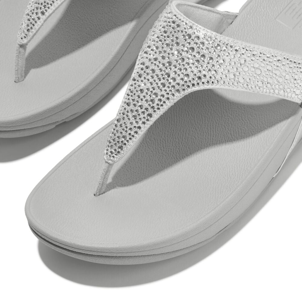 Lulu Crystal mix toe-post Silver