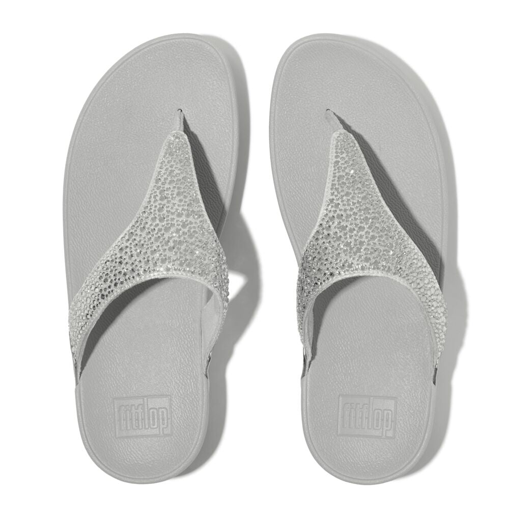 Lulu Crystal mix toe-post Silver