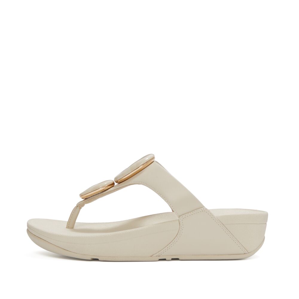 Lulu Marbled Stone Toe Post Sandal Paris Beige