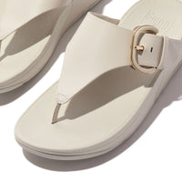 Lulu Resin Buckle Leather toe-post Sandals Paris Beige