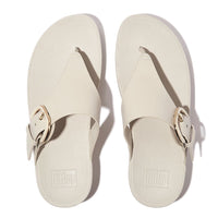 Lulu Resin Buckle Leather toe-post Sandals Paris Beige