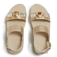 Lulu Ultra Jewel Metallic Back Strap Sandals Gold