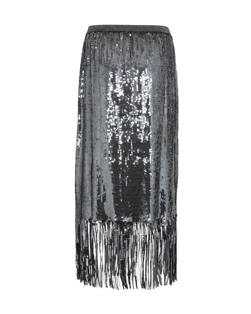 Miaz Sequin Skirt Asphalt