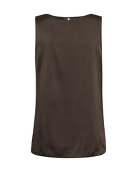 Mos Mosh sleeveless dark brown silk top - back view