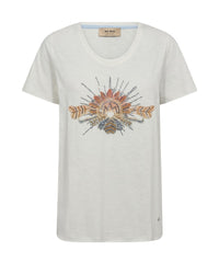 white t-shirt with squin design and short sleeves by Mos Mosh at The SHOE GALLERY