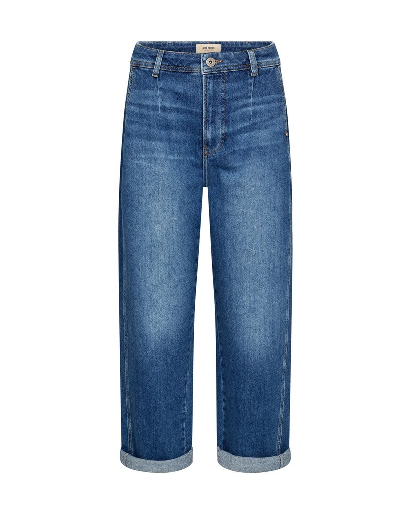 Mos Mosh comfort boyfriend jeans with turn-up detail