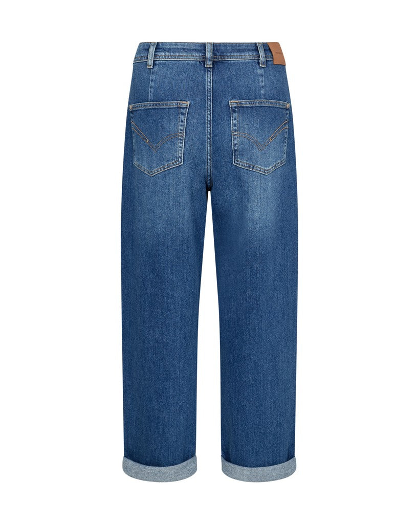 Mos Mosh comfort boyfriend jeans with turn-up detail