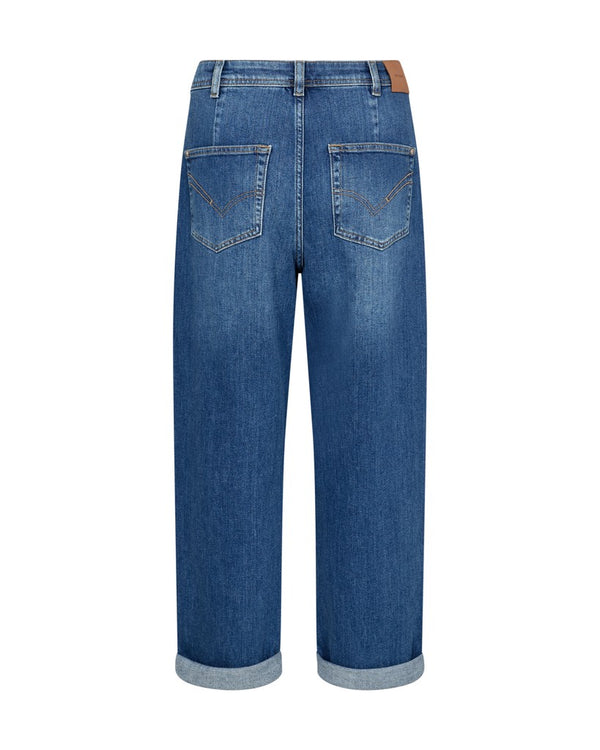 Mos Mosh comfort boyfriend jeans with turn-up detail