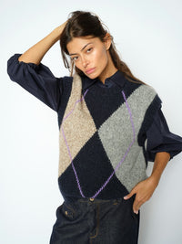 Jennine Knit Vest Salute Navy