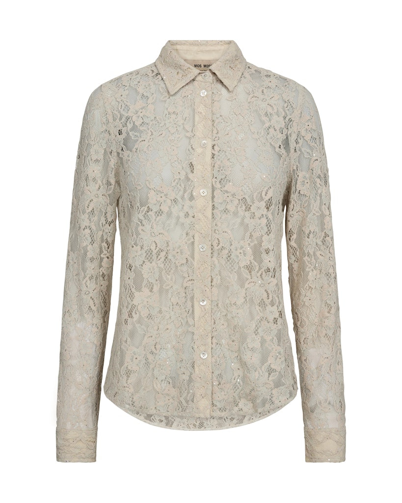 Kether Lace Sand Sequin Shirt