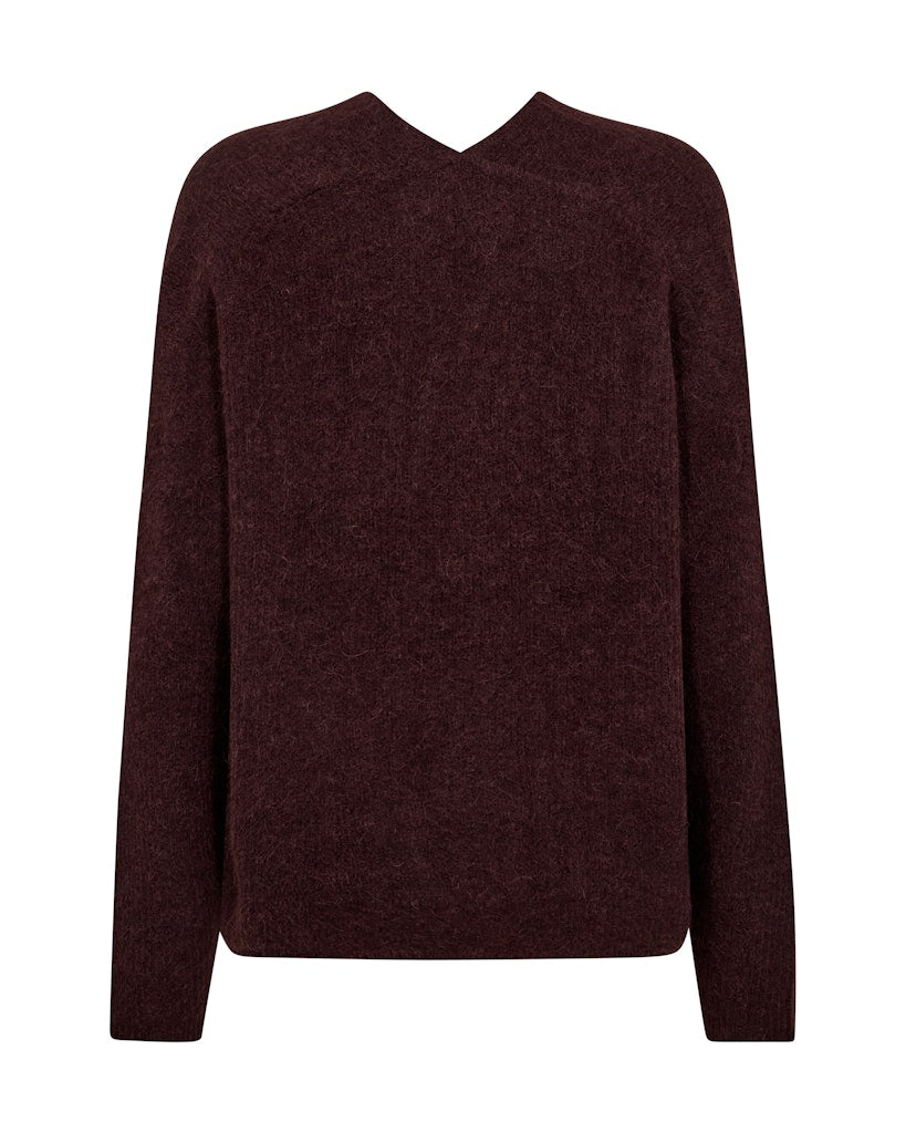 Thora V Neck Knit Fudge