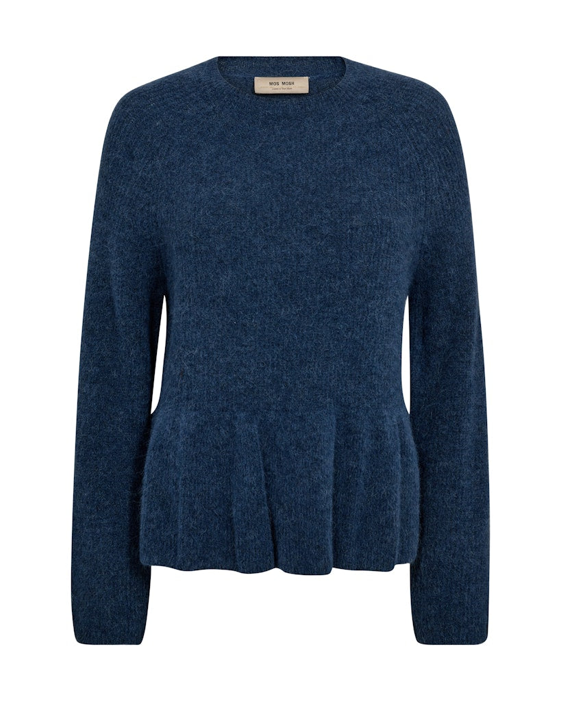 Thora O Neck Frill Knit Ensign Blue