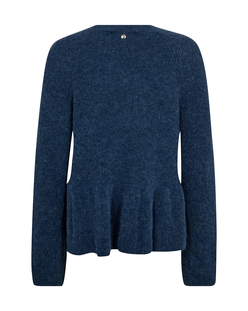 Thora O Neck Frill Knit Ensign Blue