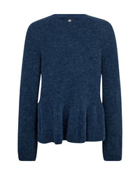 Thora O Neck Frill Knit Ensign Blue