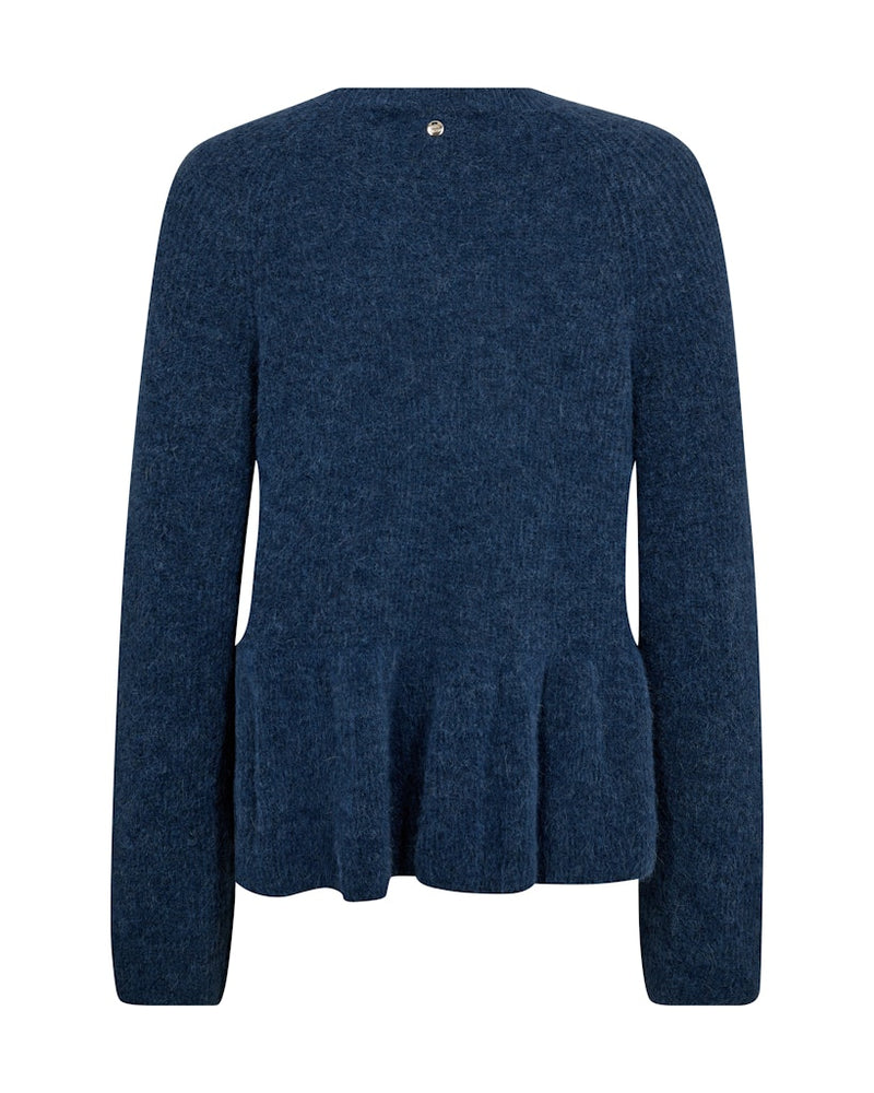 Thora O Neck Frill Knit Ensign Blue