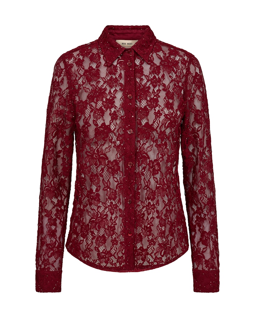 Kether Lace Biking Red Sequin Shirt