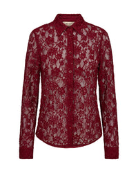 Kether Lace Biking Red Sequin Shirt