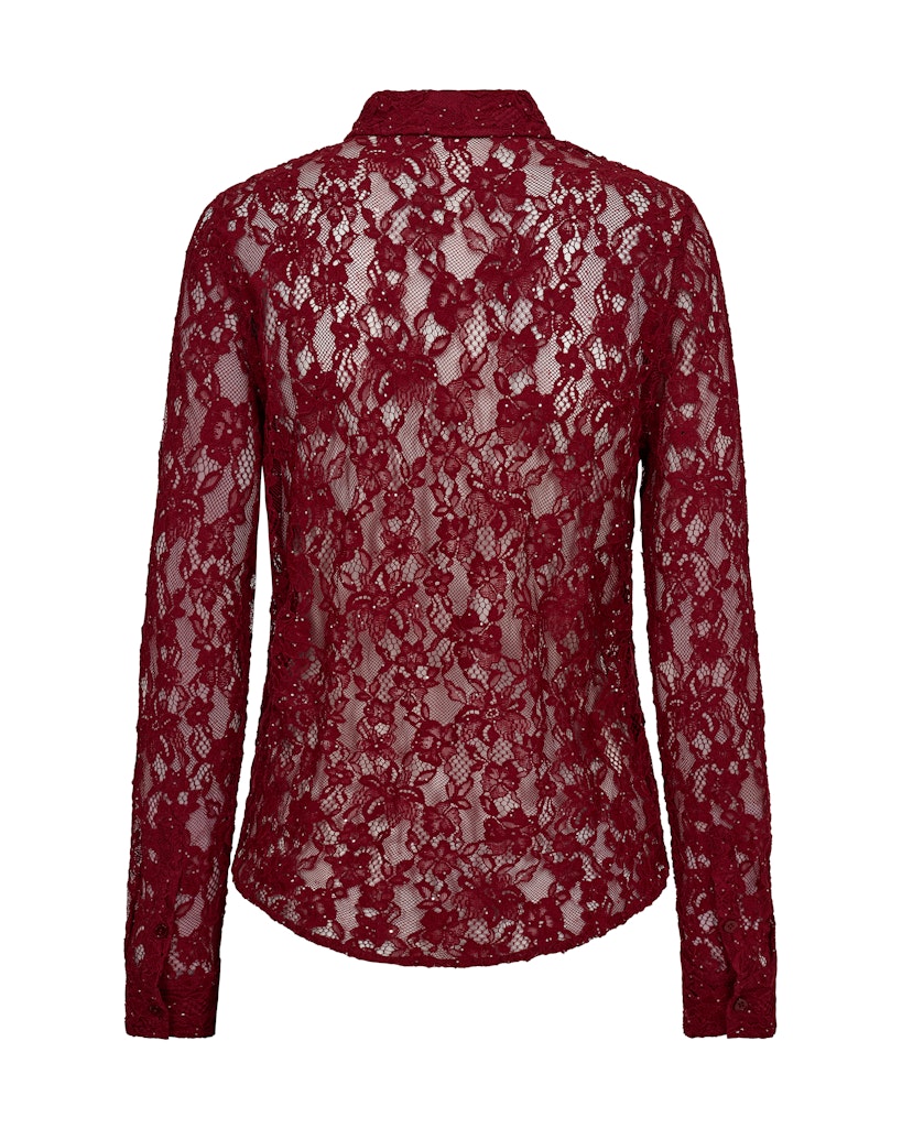 Kether Lace Biking Red Sequin Shirt