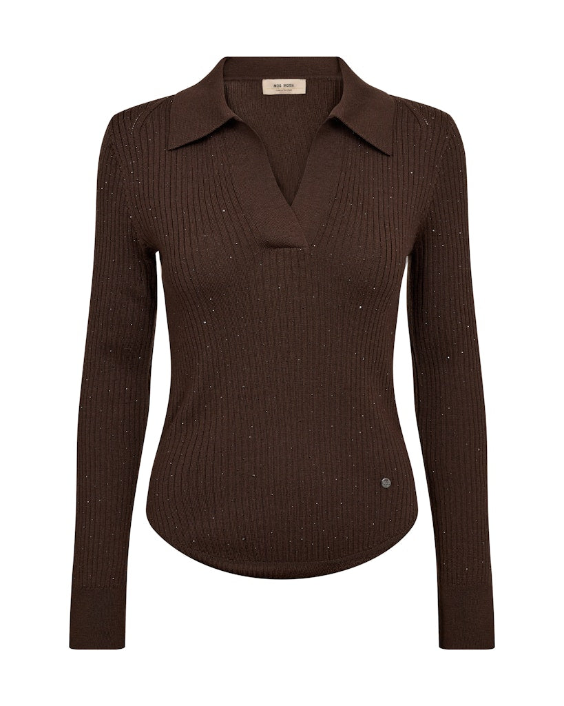 Ronika Wool Knit Polo Bracken