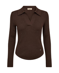 Ronika Wool Knit Polo Bracken