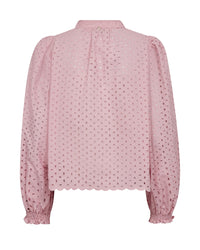 Pink long sleeved blouse with v neck