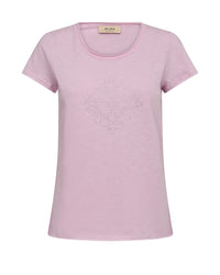 lilac short sleeved t-shirt with round neck