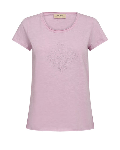 lilac short sleeved t-shirt with round neck