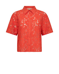 Lia River Lace Shirt Spicy Orange