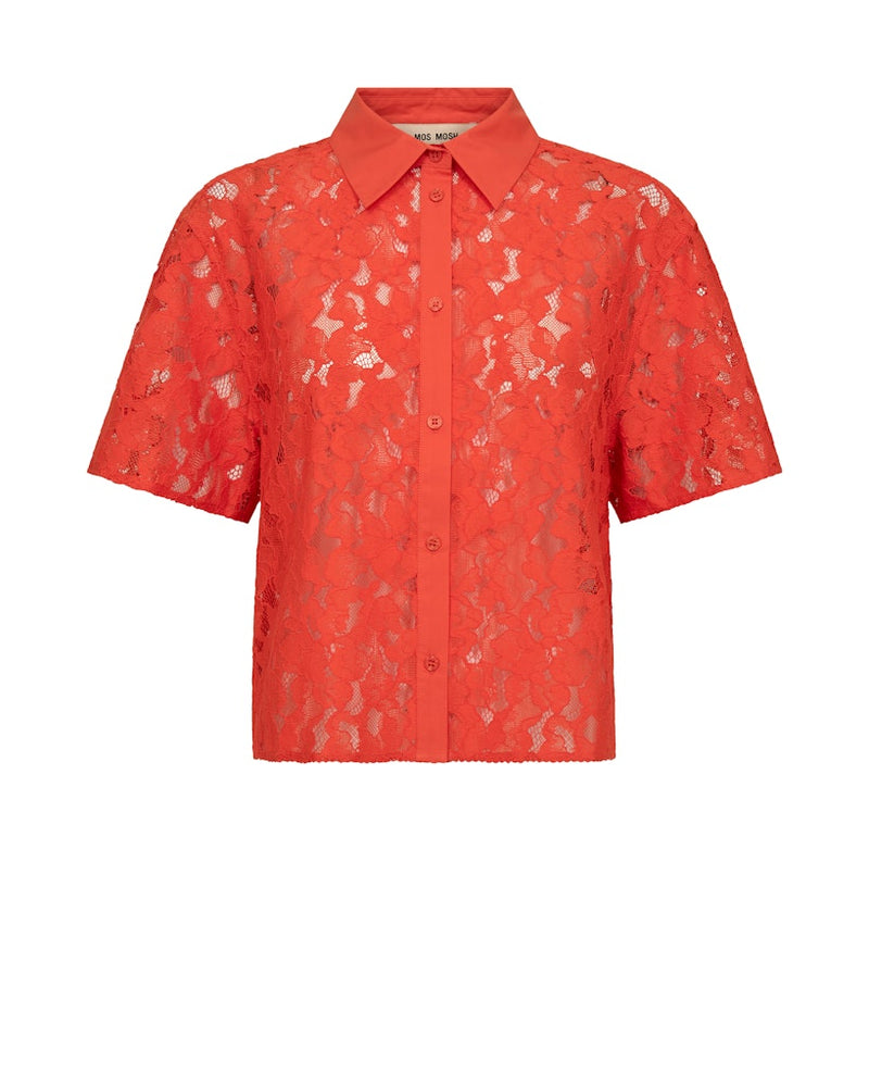 Lia River Lace Shirt Spicy Orange