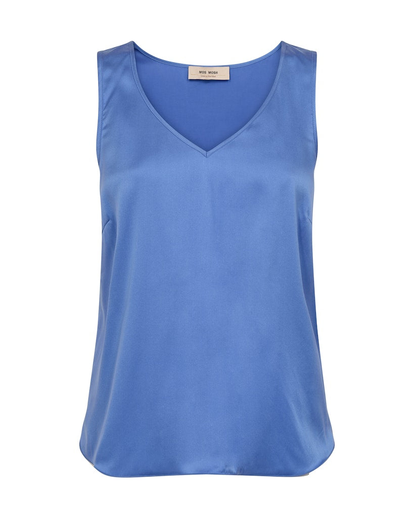 Astrid V Neck Silk Tank Top Ultramarine