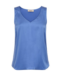 Astrid V Neck Silk Tank Top Ultramarine