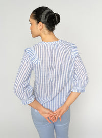Debby Stripe Shirt Brunnera Blue