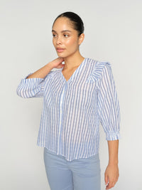 Debby Stripe Shirt Brunnera Blue