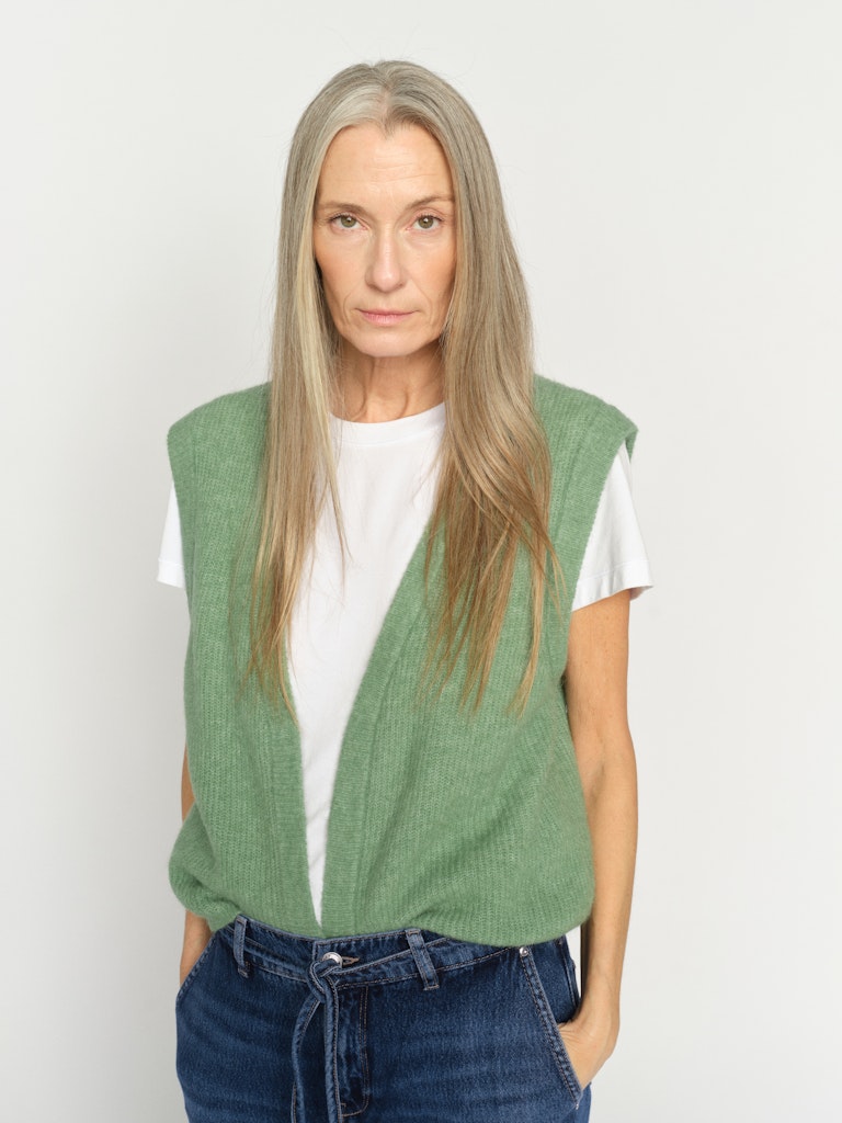 Thora Knit Vest Turf Green