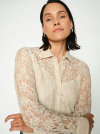 Kether Lace Sand Sequin Shirt