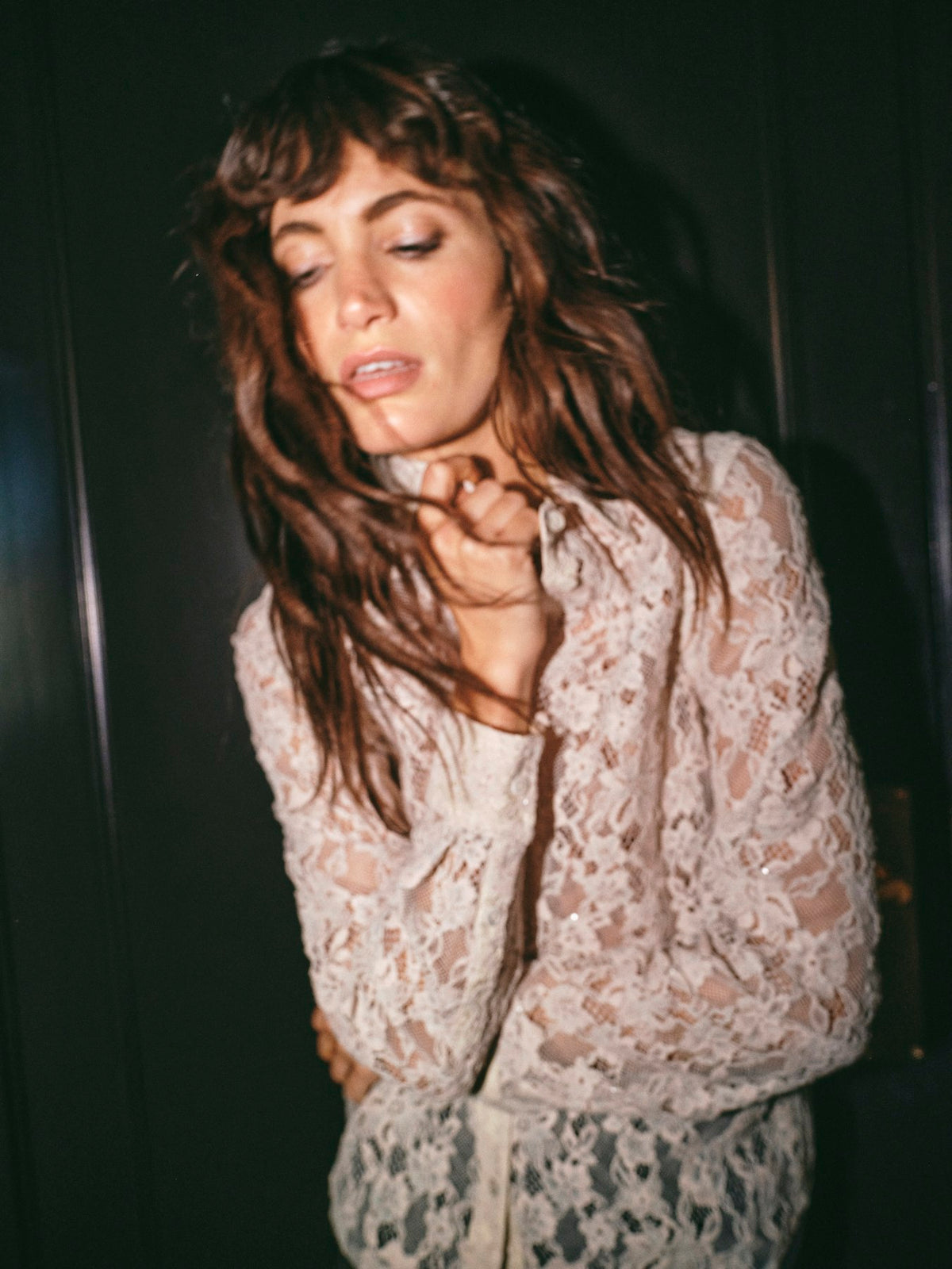 Kether Lace Sand Sequin Shirt