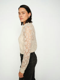 Kether Lace Sand Sequin Shirt